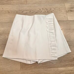 Tory Sport White Ruffle Button Snap Detail Tennis Skirt Golf Skort Size Small S